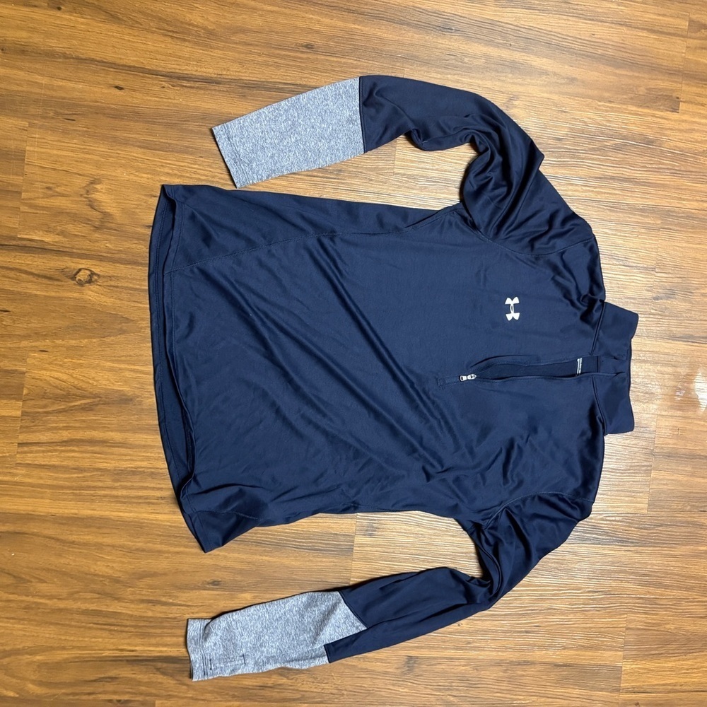 Under Armour Women's Navy and Gray Long Sleeve Top - Picture 2 of 5